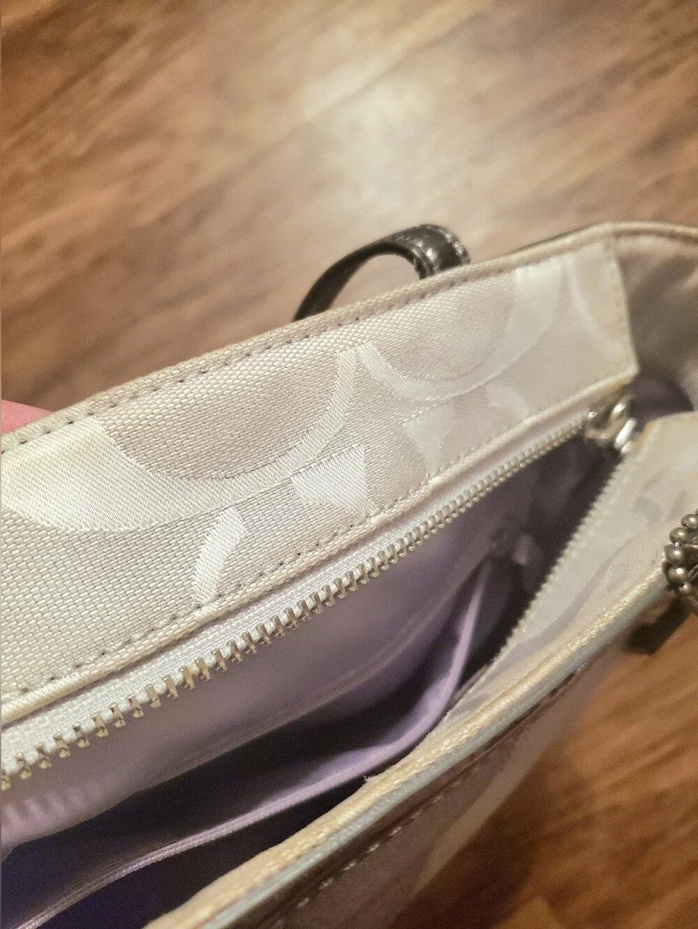 Coach Silver Small Purse Tote